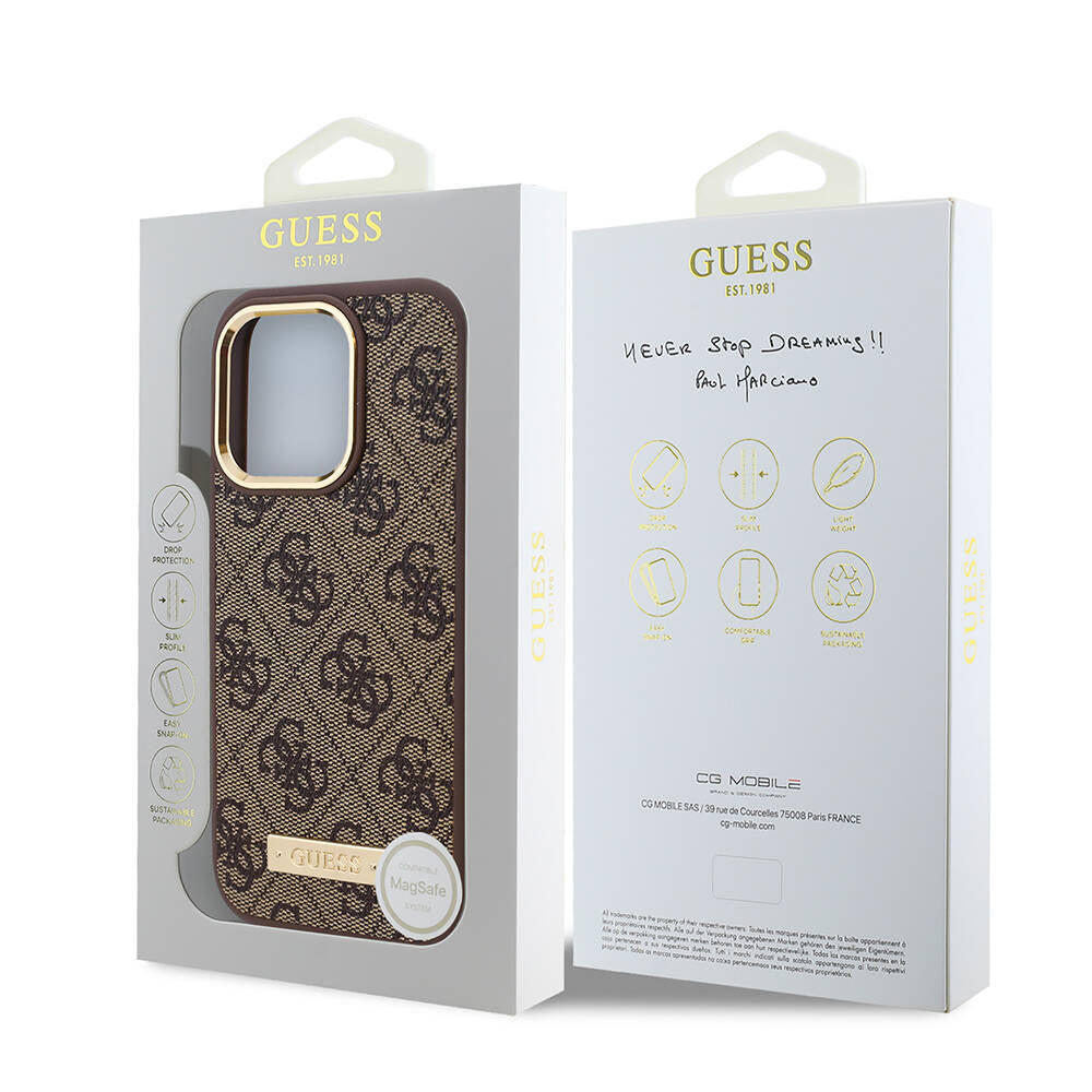 MagSafe futrola za Apple iPhone 16 Pro, Guess, 4G Logo Plate, Plava