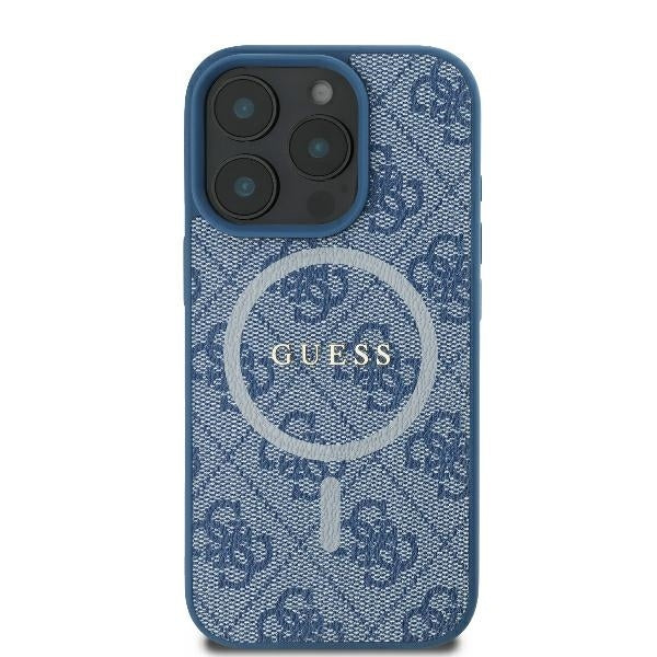 MagSafe futrola za Apple iPhone 16 Pro, Guess, 4G Ring Classic Logo, Plava