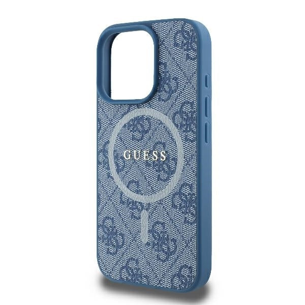 MagSafe futrola za Apple iPhone 16 Pro, Guess, 4G Ring Classic Logo, Plava