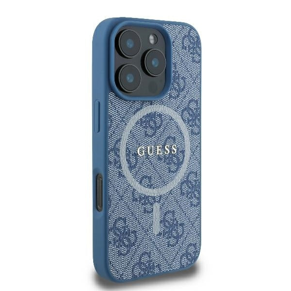 MagSafe futrola za Apple iPhone 16 Pro, Guess, 4G Ring Classic Logo, Plava