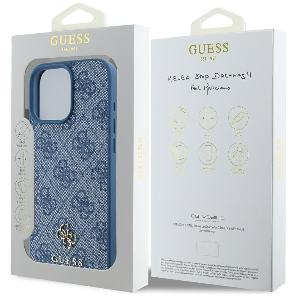 MagSafe futrola za Apple iPhone 16 Pro, Guess, 4G Small and Classic Logo, Plava