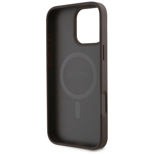 MagSafe futrola za Apple iPhone 16 Pro, Guess, 4G Small and Classic Logo, smeđa