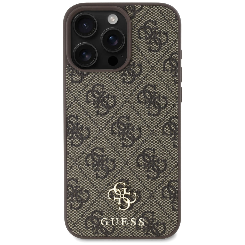 MagSafe futrola za Apple iPhone 16 Pro, Guess, 4G Small and Classic Logo, smeđa