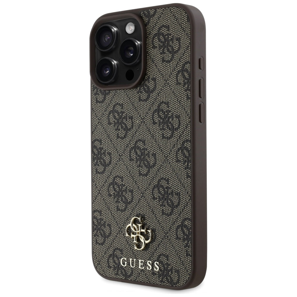 MagSafe futrola za Apple iPhone 16 Pro, Guess, 4G Small and Classic Logo, smeđa