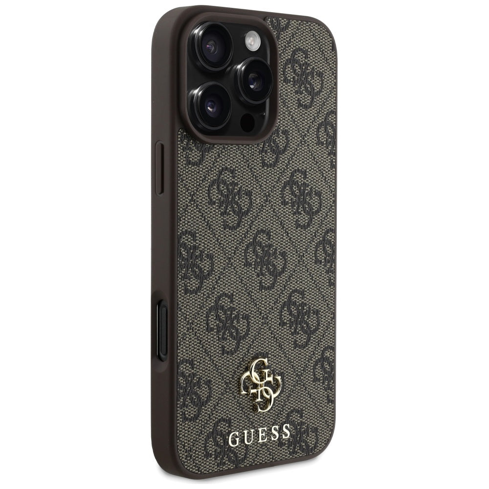 MagSafe futrola za Apple iPhone 16 Pro, Guess, 4G Small and Classic Logo, smeđa