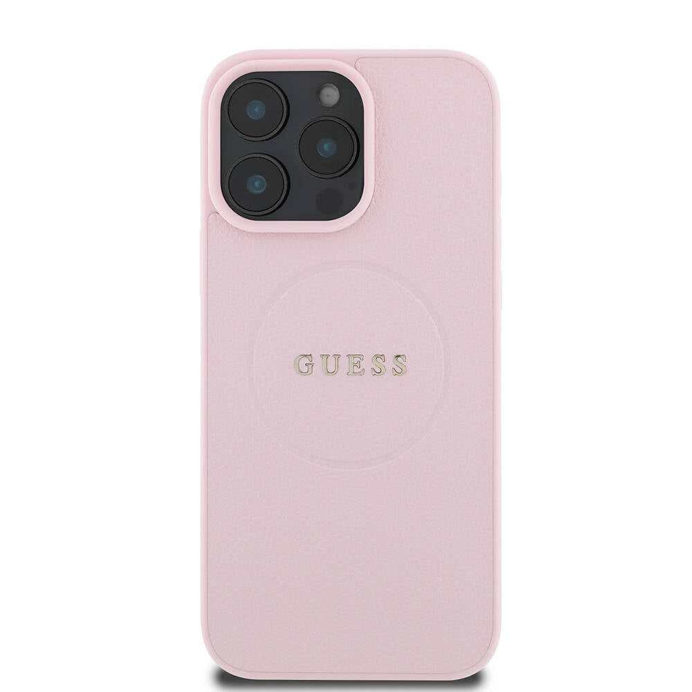 Futrola MagSafe za Apple iPhone 16 Pro, Guess, Grained Gold Ring, Roza