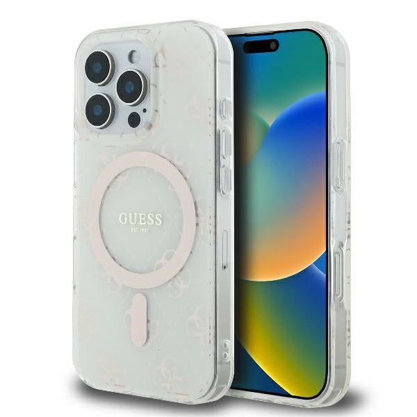 MagSafe futrola za Apple iPhone 16 Pro, Guess, IML 4G Background, Bijela