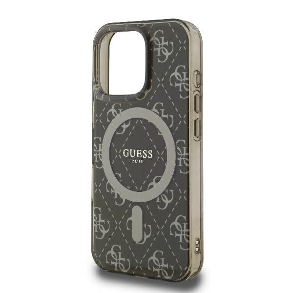 MagSafe futrola za Apple iPhone 16 Pro, Guess, IML 4G Background, smeđa