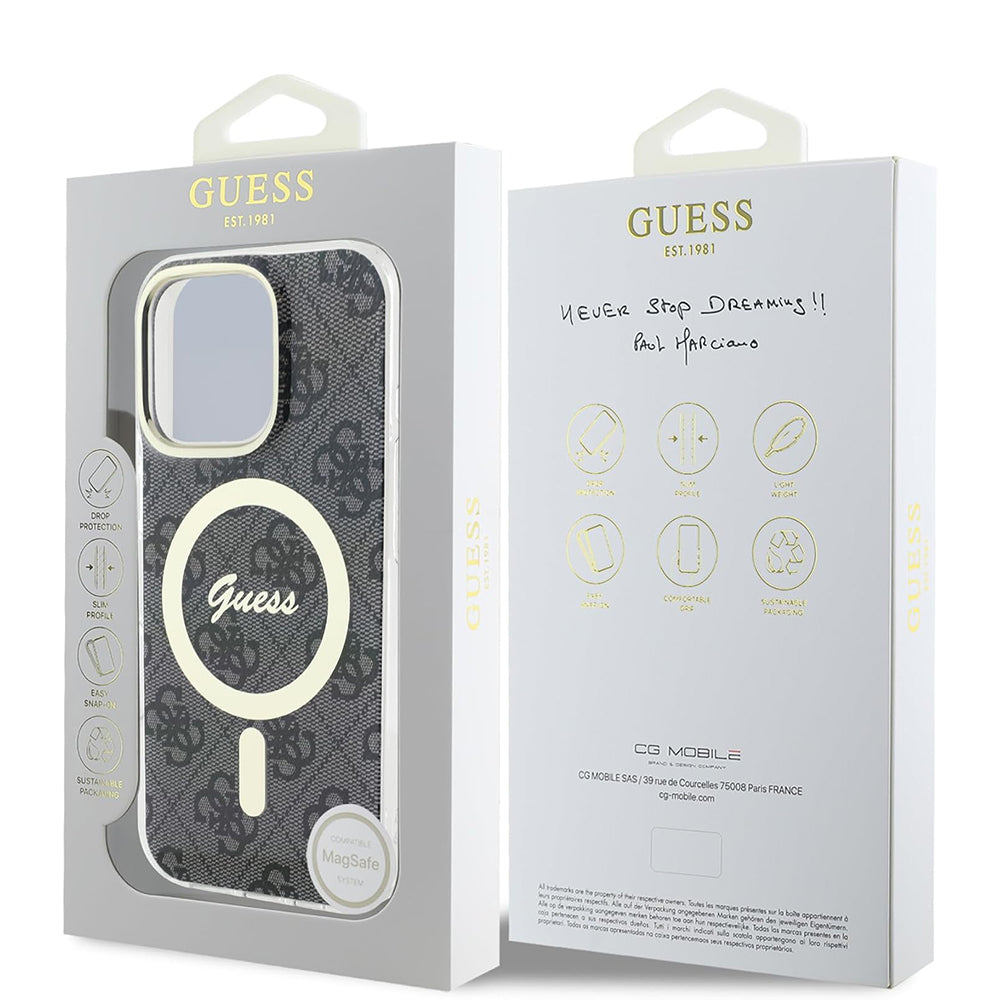 MagSafe futrola za Apple iPhone 16 Pro, Guess, IML 4G, Crna