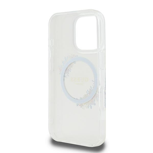 MagSafe futrola za Apple iPhone 16 Pro, Guess, IML Flowers Wreath, Prozirna