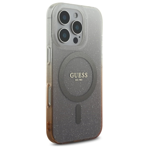 Futrola MagSafe za Apple iPhone 16 Pro, Guess, IML Glitter Gradient, Smeđa
