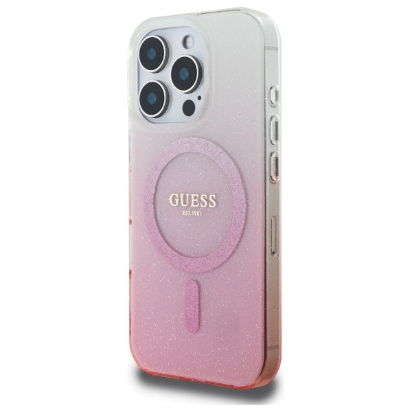 MagSafe futrola za Apple iPhone 16 Pro, Guess, IML Glitter Gradient, Roza