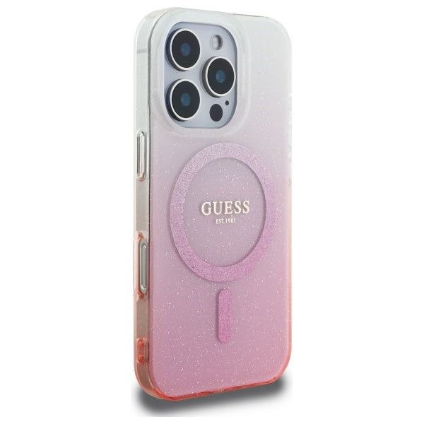MagSafe futrola za Apple iPhone 16 Pro, Guess, IML Glitter Gradient, Roza