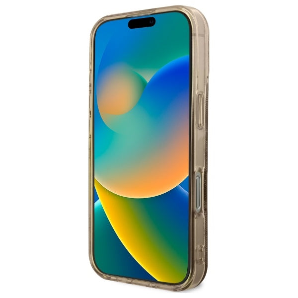 MagSafe futrola za Apple iPhone 16 Pro, Guess, IML Peony na 4G pozadini, smeđa