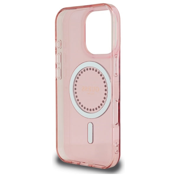 MagSafe futrola za Apple iPhone 16 Pro, Guess, IML Rhinestone, Roza