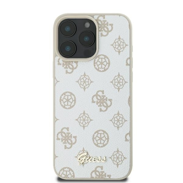 MagSafe futrola za Apple iPhone 16 Pro, Guess, Peony Script, Bijela