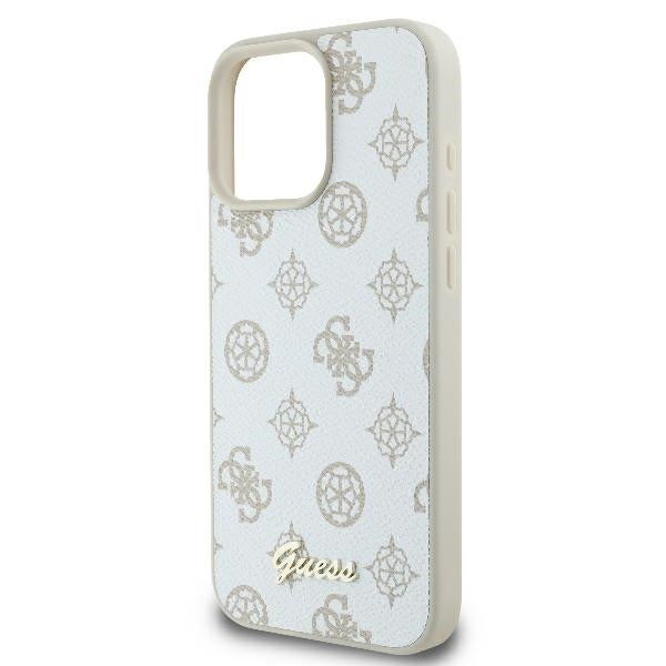 MagSafe futrola za Apple iPhone 16 Pro, Guess, Peony Script, Bijela