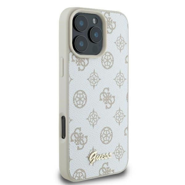 MagSafe futrola za Apple iPhone 16 Pro, Guess, Peony Script, Bijela