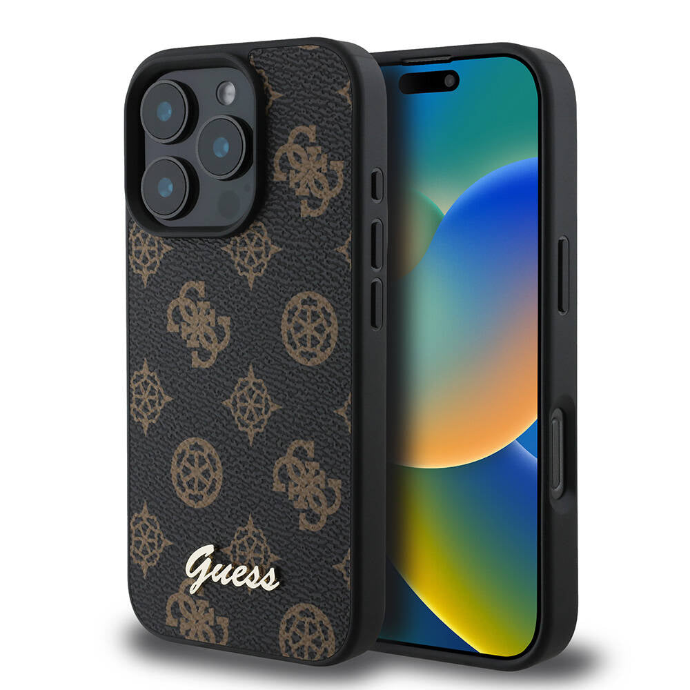 MagSafe futrola za Apple iPhone 16 Pro, Guess, Peony Script, Crna