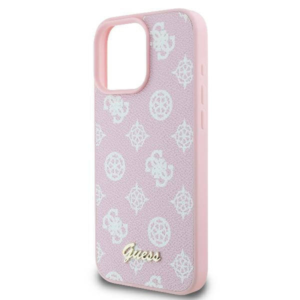 MagSafe torbica za Apple iPhone 16 Pro, Guess, Peony Script, Roza