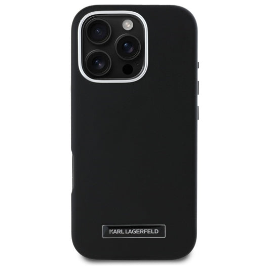 MagSafe futrola za Apple iPhone 16 Pro, Karl Lagerfeld, FW Metal Plate, Crna