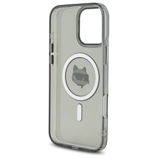 Futrola MagSafe za Apple iPhone 16 Pro, Karl Lagerfeld, IML Metal Choupette's Head, Crna