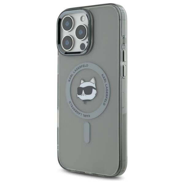 Futrola MagSafe za Apple iPhone 16 Pro, Karl Lagerfeld, IML Metal Choupette's Head, Crna