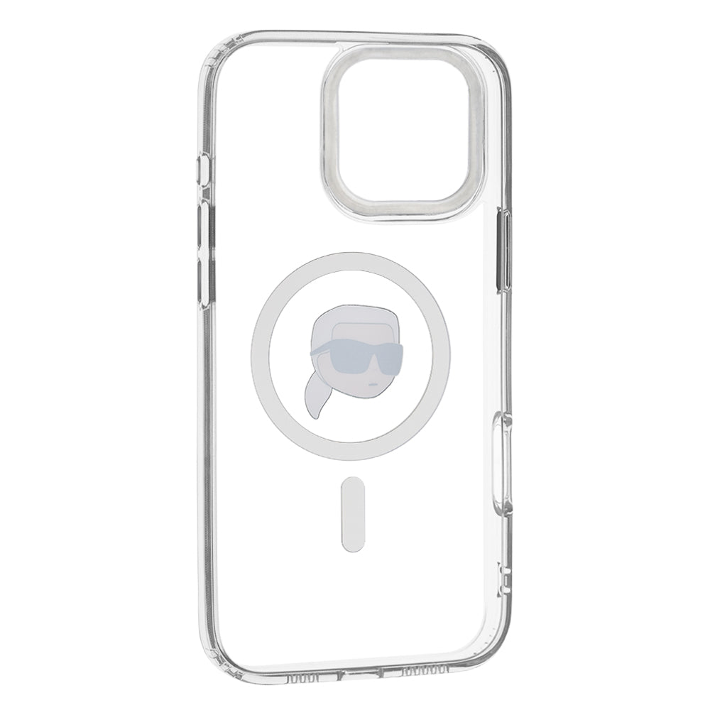 Futrola MagSafe za Apple iPhone 16 Pro, Karl Lagerfeld, IML Metal Karl's Head, Bijela