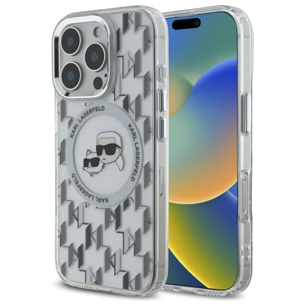 MagSafe futrola za Apple iPhone 16 Pro, Karl Lagerfeld, IML Monogram Karl & Choupette's Heads, Prozirna