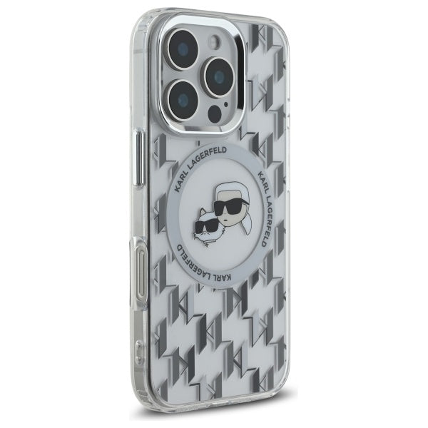 MagSafe futrola za Apple iPhone 16 Pro, Karl Lagerfeld, IML Monogram Karl & Choupette's Heads, Prozirna