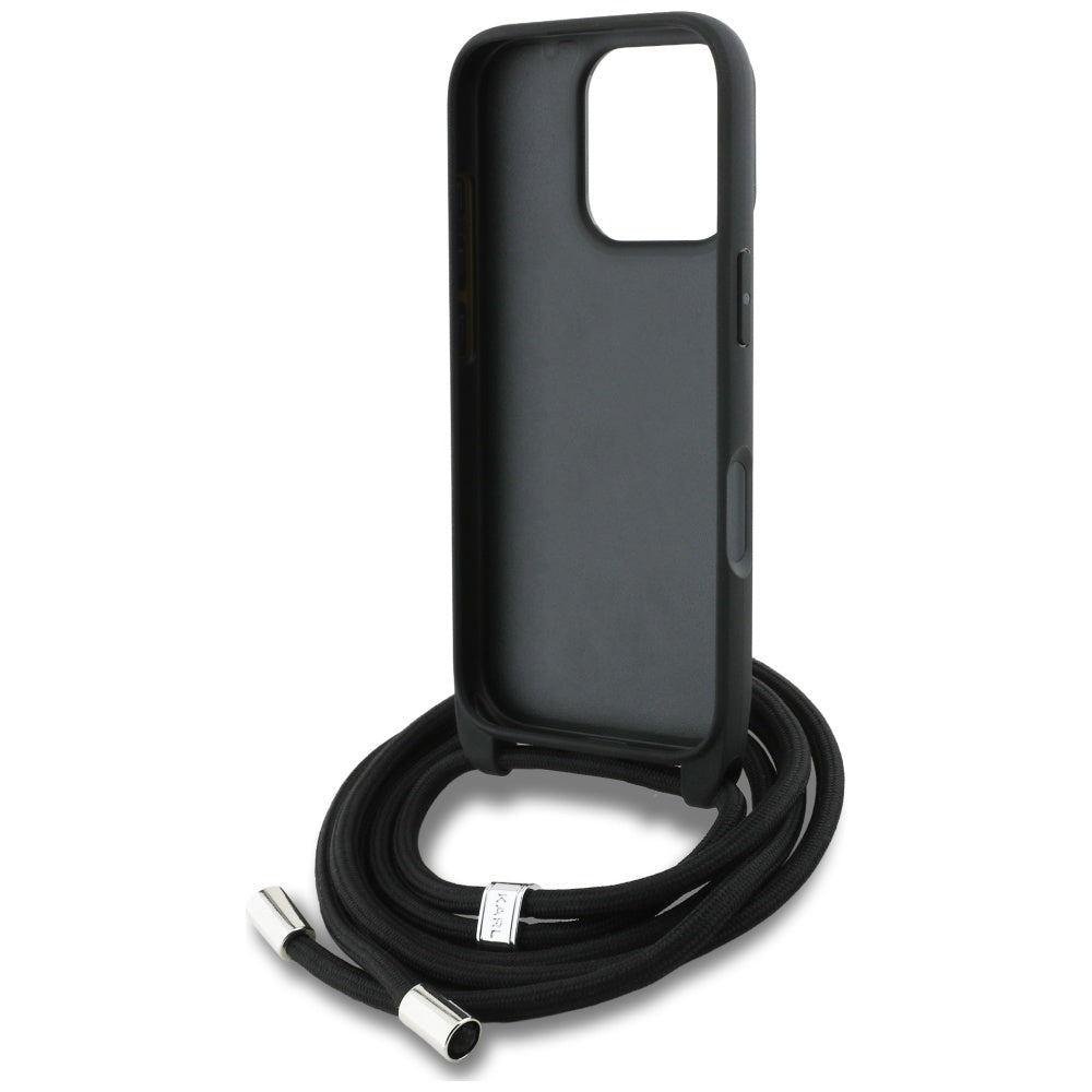 MagSafe torbica za Apple iPhone 16 Pro, Karl Lagerfeld, Saffiano Crossbody, Siva