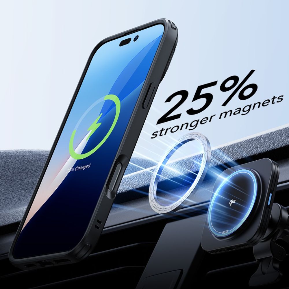Husa MagSafe za Apple iPhone 16 Pro Max, ESR, Classic Hybrid Kickstand sa zaštitom za ekran, Satin Crna