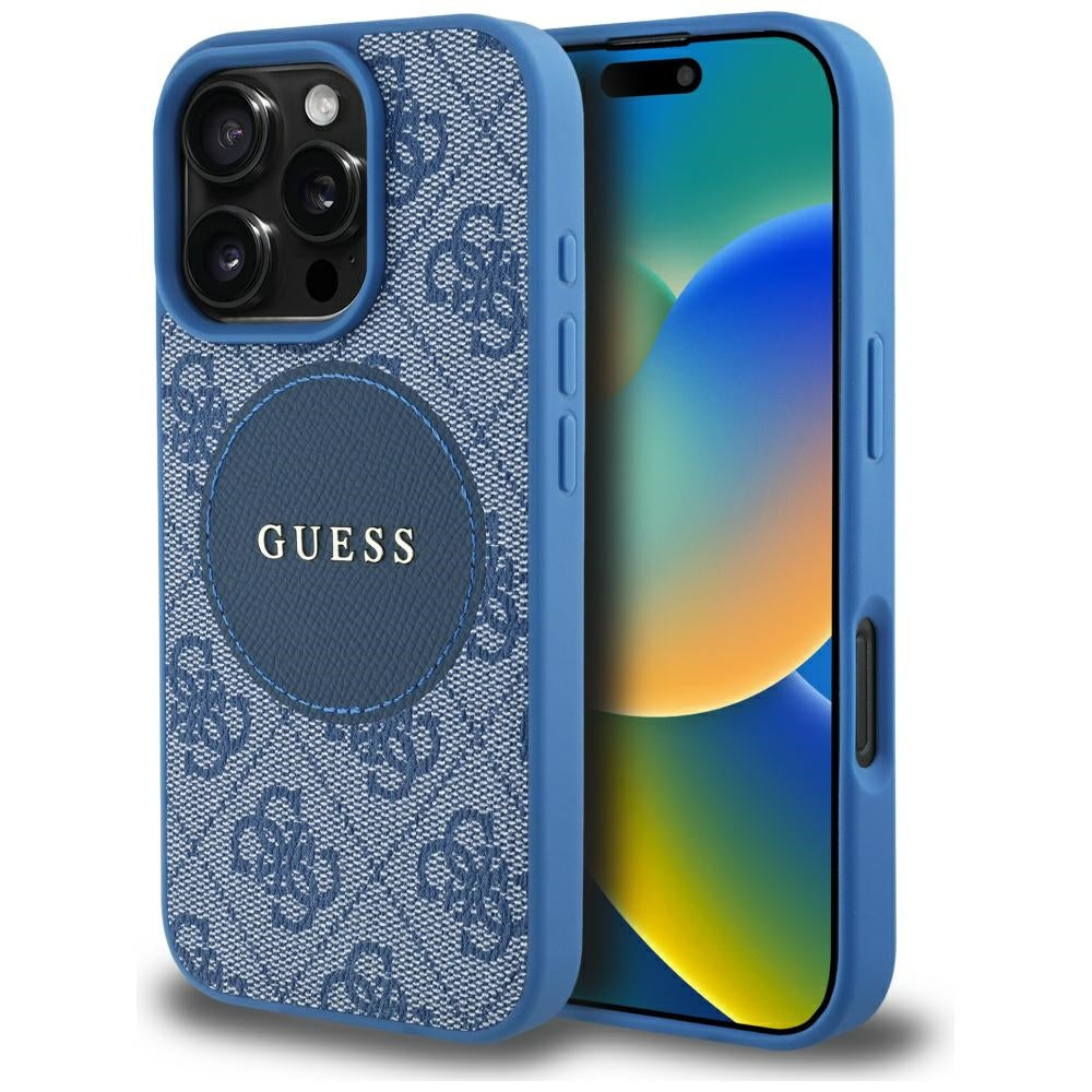 MagSafe futrola za Apple iPhone 16 Pro Max, Guess, 4G Circle Classic Logo, Plava