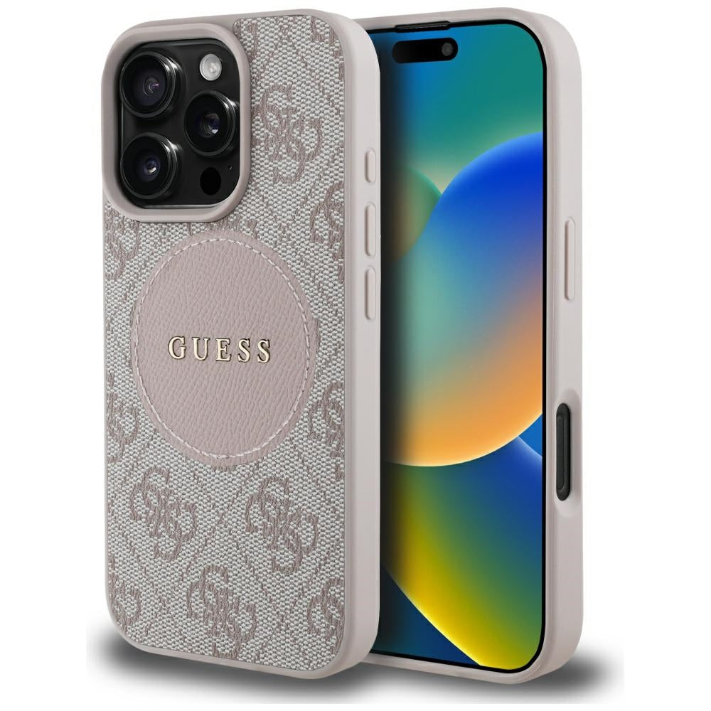 MagSafe futrola za Apple iPhone 16 Pro Max, Guess, 4G Circle Classic Logo, Roza