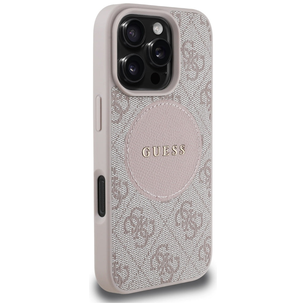MagSafe futrola za Apple iPhone 16 Pro Max, Guess, 4G Circle Classic Logo, Roza