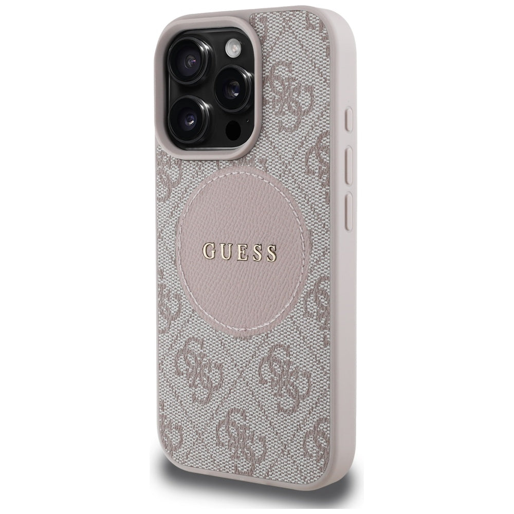 MagSafe futrola za Apple iPhone 16 Pro Max, Guess, 4G Circle Classic Logo, Roza