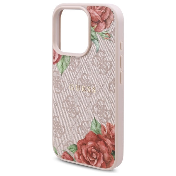 MagSafe futrola za Apple iPhone 16 Pro Max, Guess, 4G Flowers Print, Roza