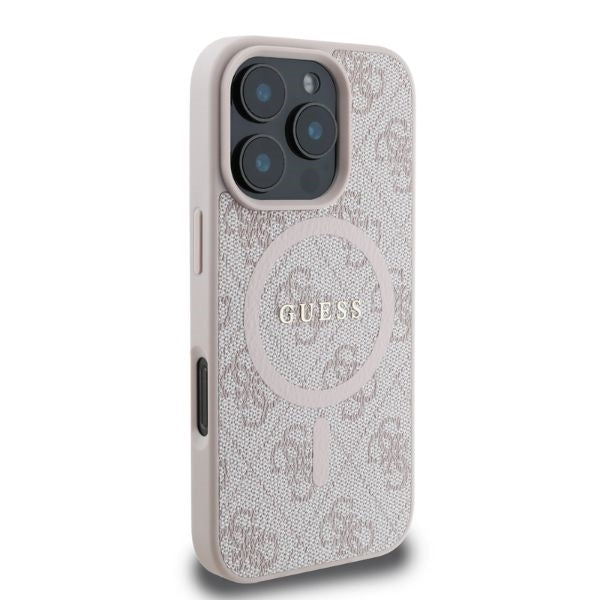 MagSafe futrola za Apple iPhone 16 Pro Max, Guess, 4G Ring Classic Logo, Roza