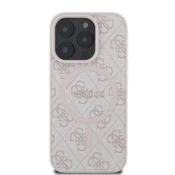 MagSafe futrola za Apple iPhone 16 Pro Max, Guess, 4G Ring Classic Logo, Roza