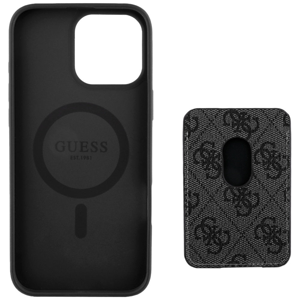 Futrola MagSafe za Apple iPhone 16 Pro Max, Guess, Cardslot 4G Stripes, Crna