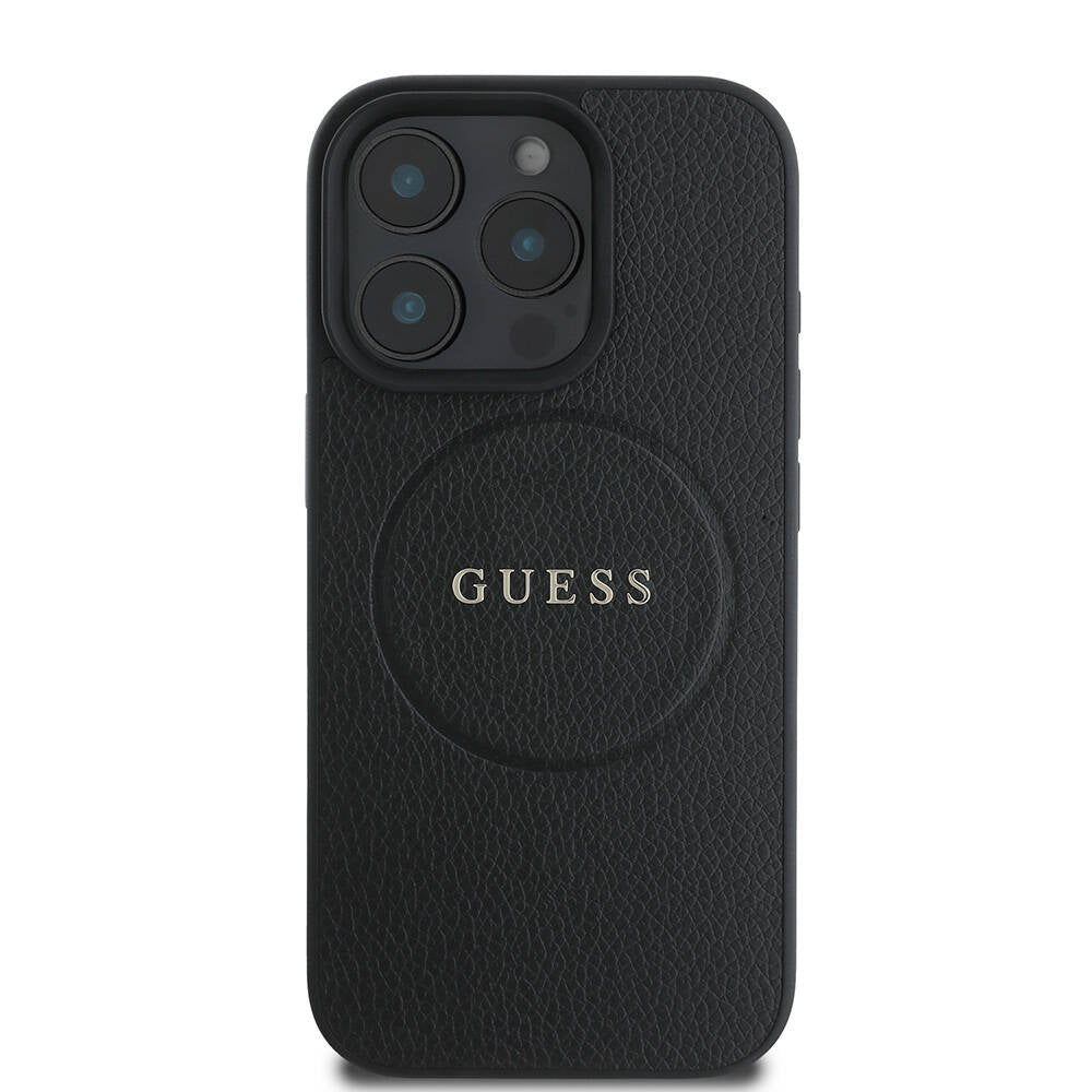 MagSafe futrola za Apple iPhone 16 Pro Max, Guess, Grained Gold Ring, Crna