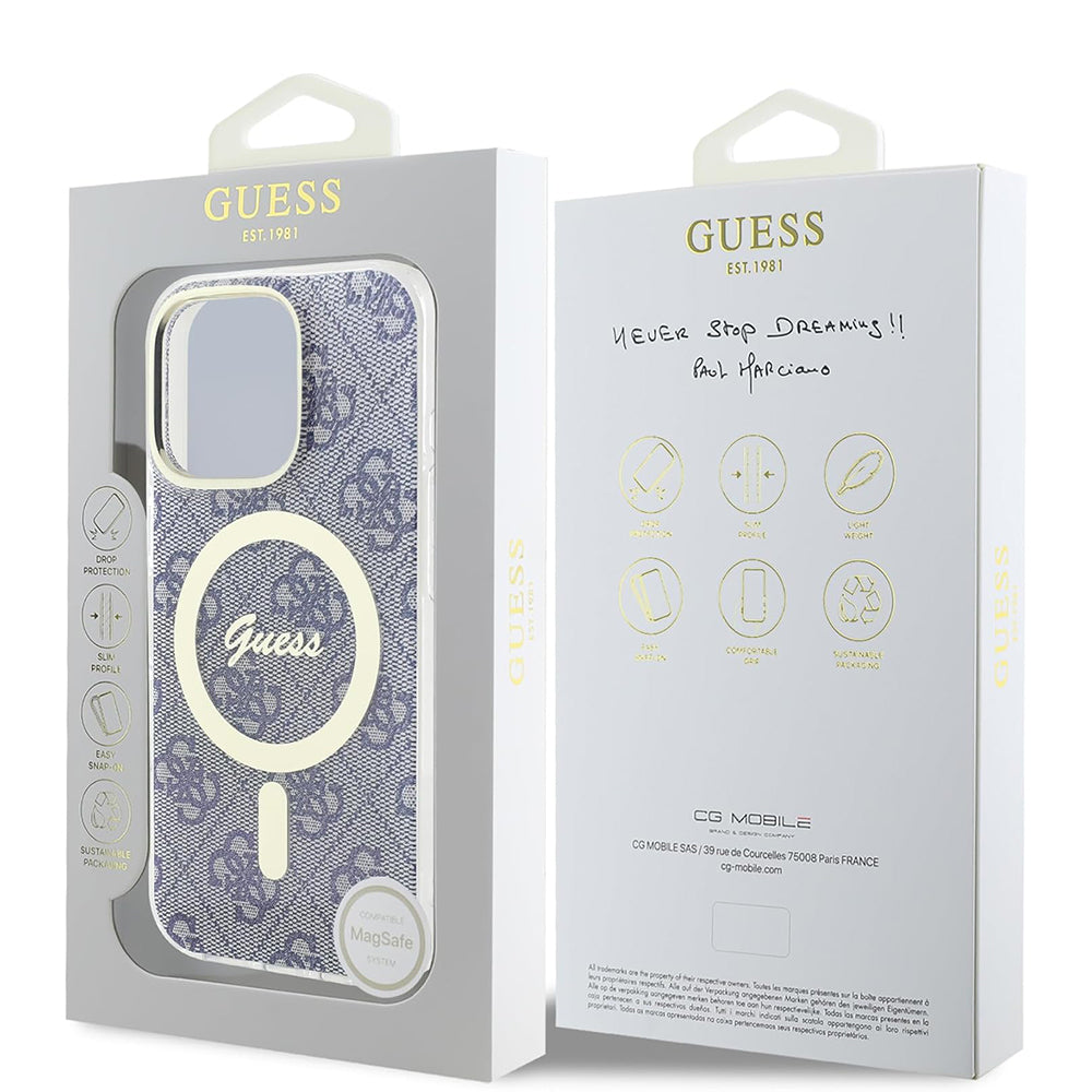 MagSafe futrola za Apple iPhone 16 Pro Max, Guess, IML 4G, Plava