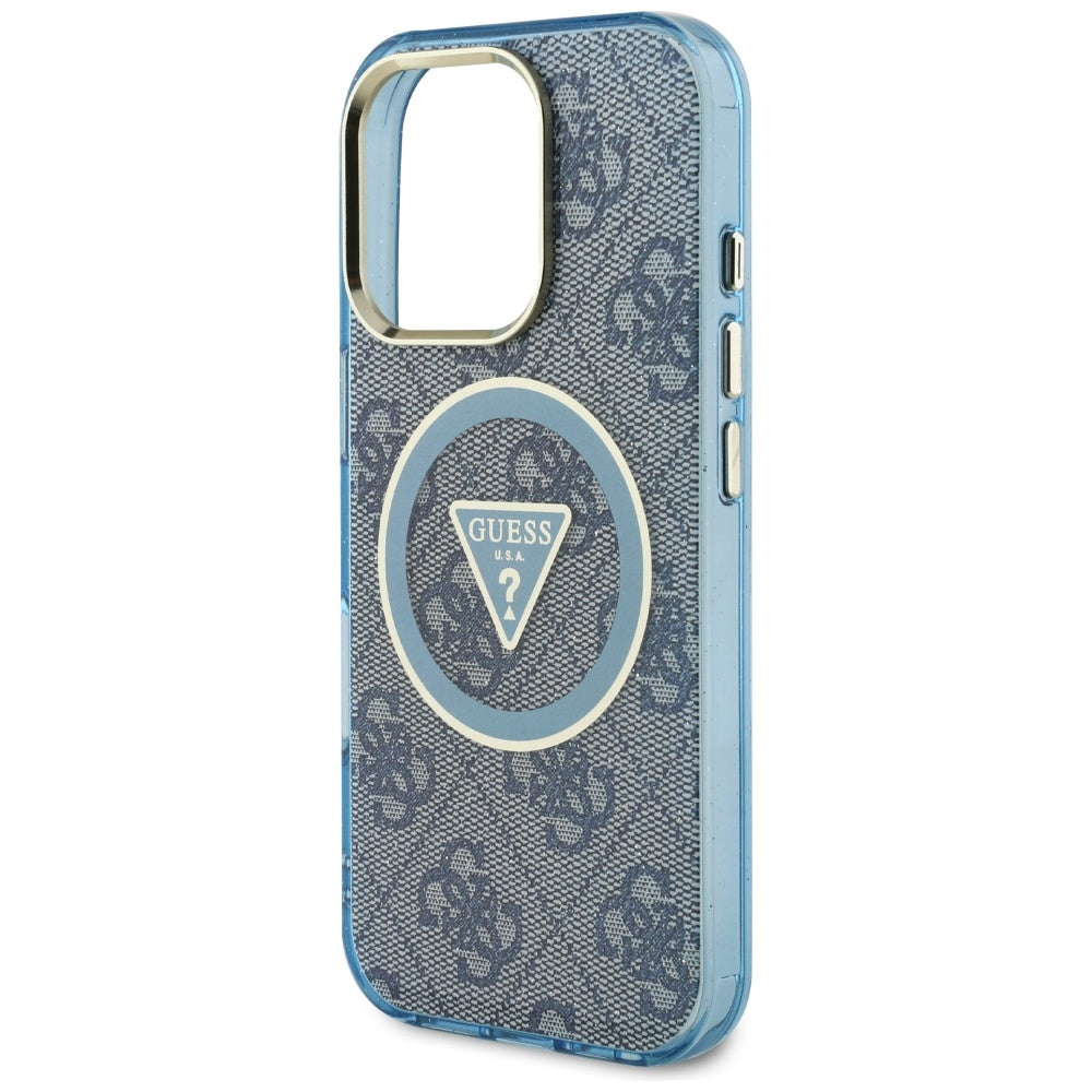 Futrola MagSafe za Apple iPhone 16 Pro Max, Guess, IML Glitter 4G Circle Triangle, Plava