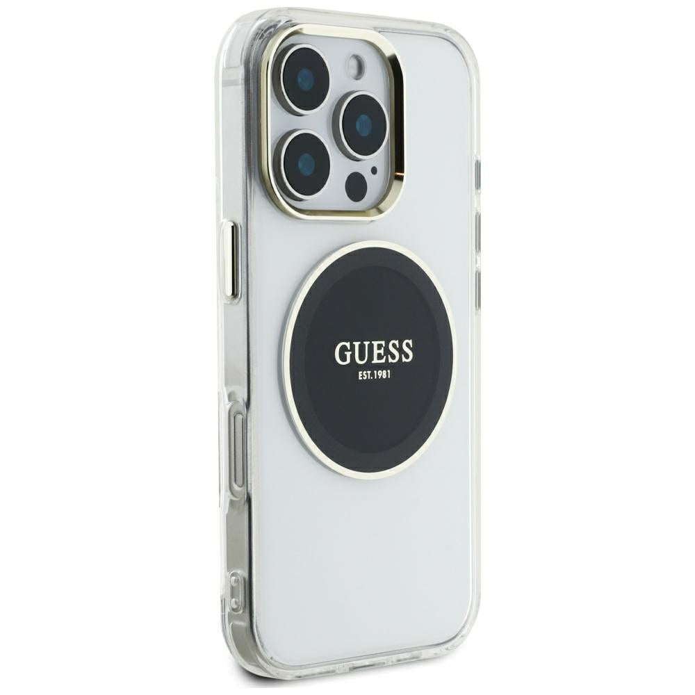Futrola MagSafe za Apple iPhone 16 Pro Max, Guess, IML Metal Colored Circle, Crna