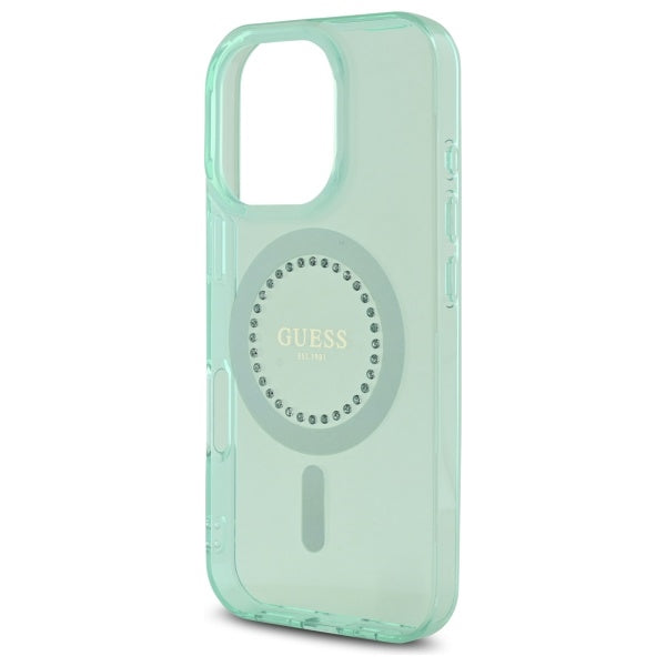 MagSafe futrola za Apple iPhone 16 Pro Max, Guess, IML Rhinestone, Zelena