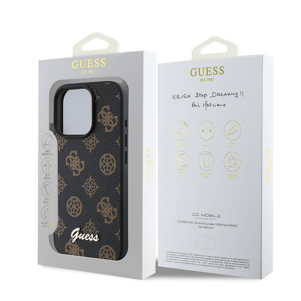 MagSafe futrola za Apple iPhone 16 Pro Max, Guess, Peony Script, Crna