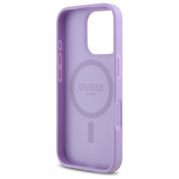 Futrola MagSafe za Apple iPhone 16 Pro Max, Guess, Saffiano, Ljubičasta