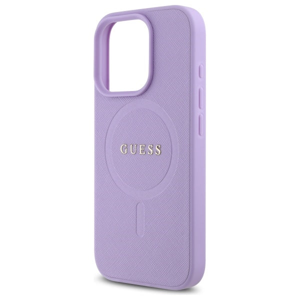 Futrola MagSafe za Apple iPhone 16 Pro Max, Guess, Saffiano, Ljubičasta