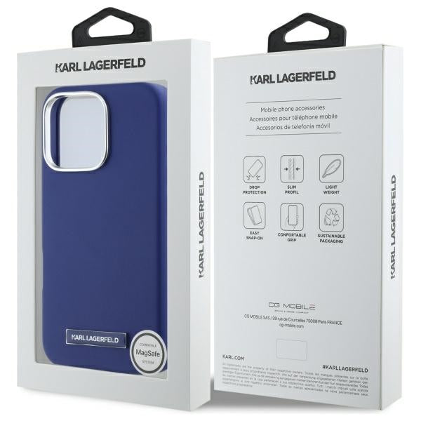 MagSafe futrola za Apple iPhone 16 Pro Max, Karl Lagerfeld, FW Metal Plate, Plava