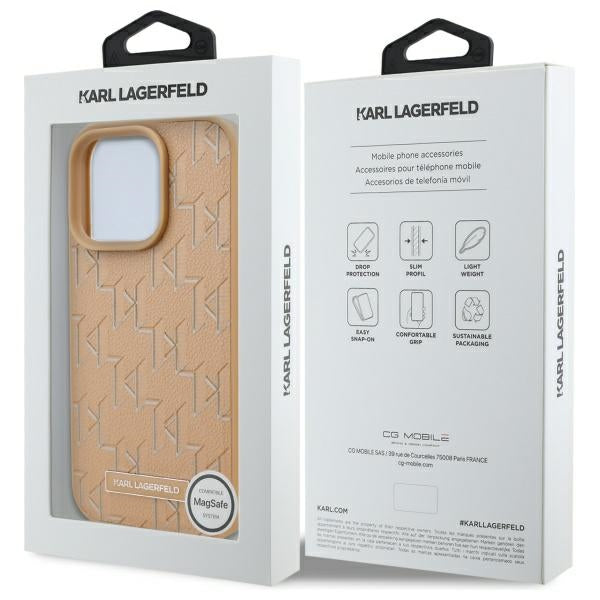 MagSafe futrola za Apple iPhone 16 Pro Max, Karl Lagerfeld, Hot Stamp, Bež
